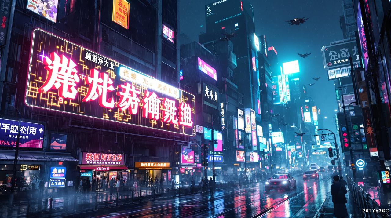 第一影院 - 赛博长安科幻电影场景，展示高清HD科幻影视作品品质
